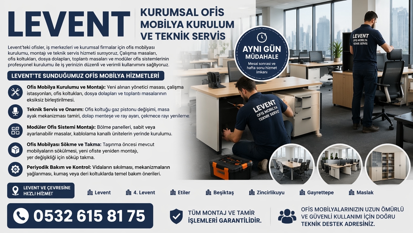 Levent Kurumsal Ofis Mobilya Kurulum ve Teknik Servis