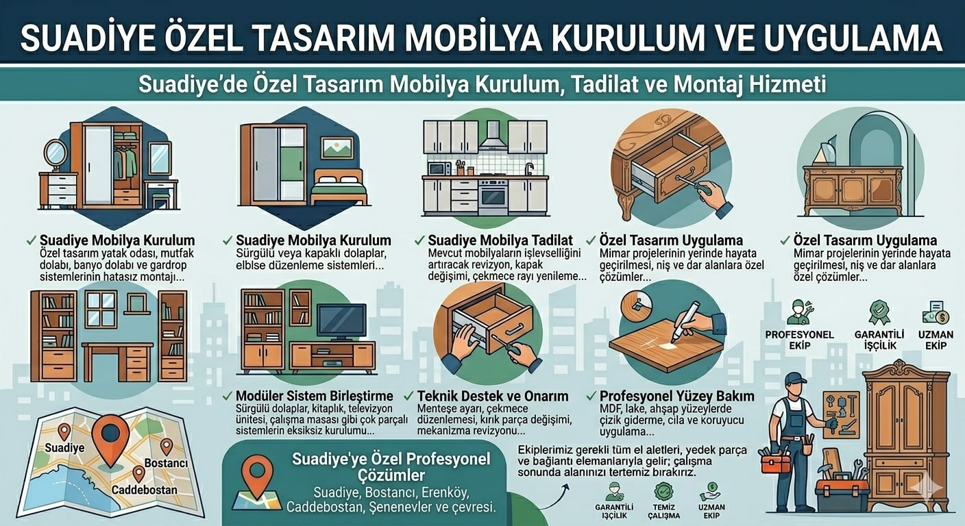 Suadiye Özel Tasarım Mobilya Kurulum ve Uygulama