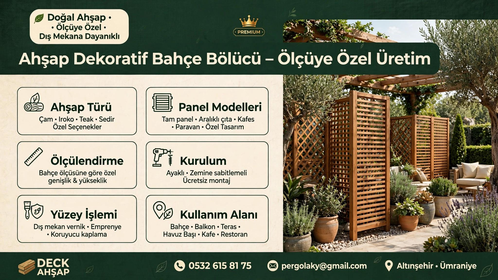 Ahşap Dekoratif Bahçe Bölücü | Bahçe Ayırma Paneli