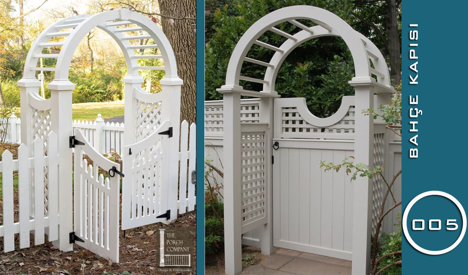 Klasik Beyaz Ahşap Bahçe & Avlu Kapıları (005 Serisi)