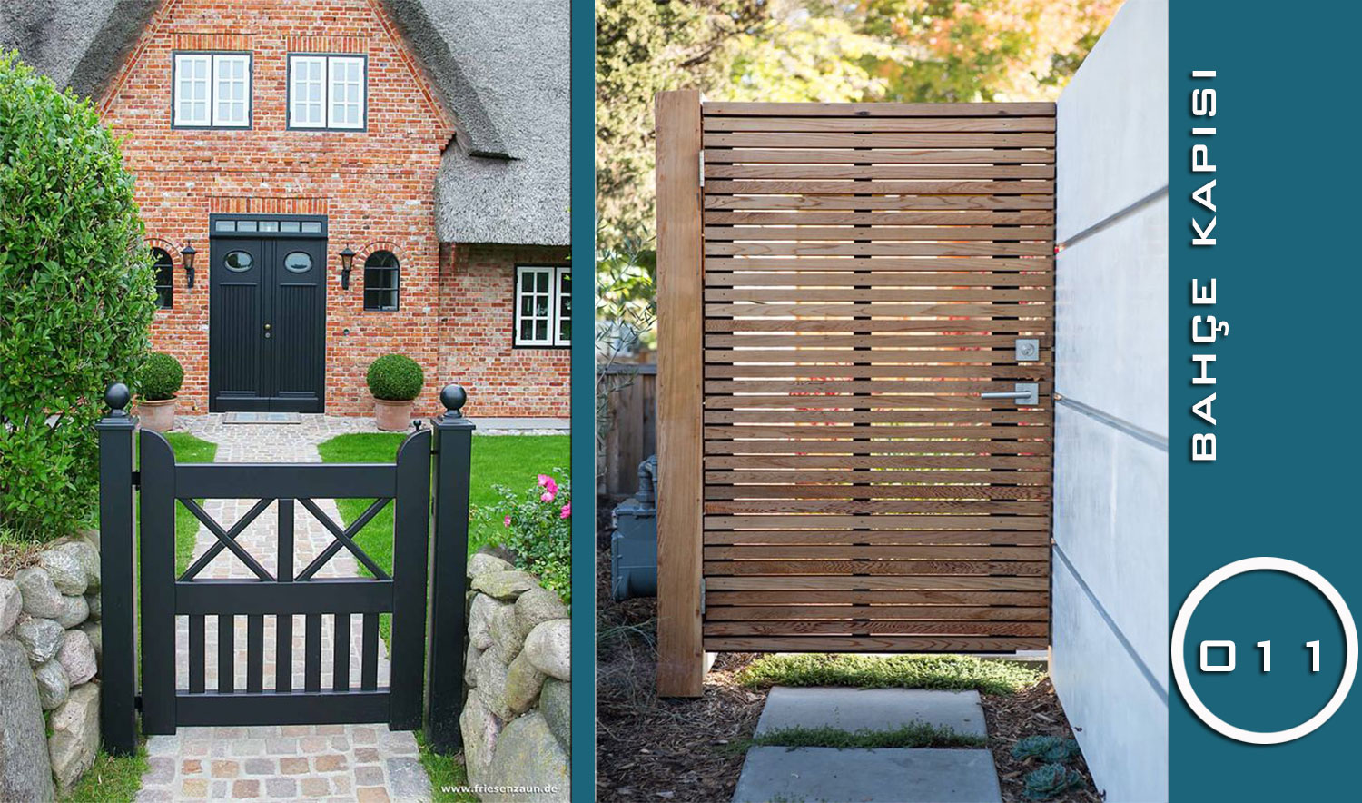 Modern & Klasik Ahşap Bahçe Kapıları (011 Serisi)