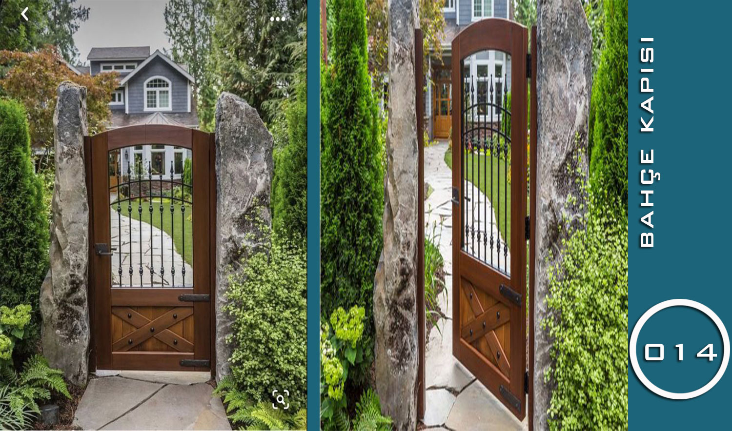 Otantik Ahşap & Ferforje Bahçe Kapısı (014 Serisi)