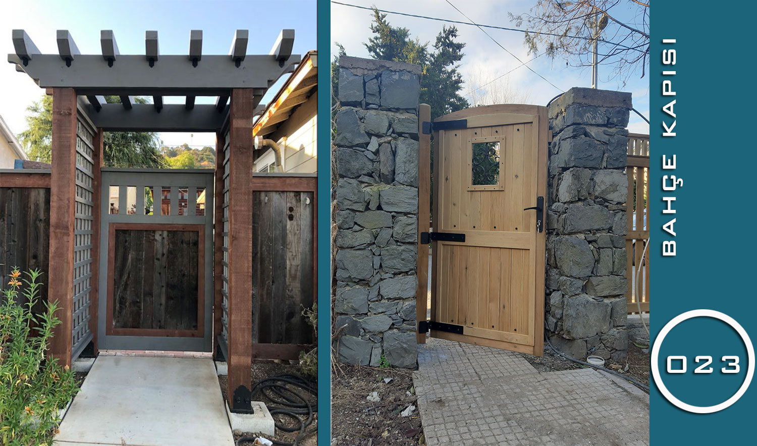Modern & Rustik Ahşap Avlu Kapıları (023 Serisi)