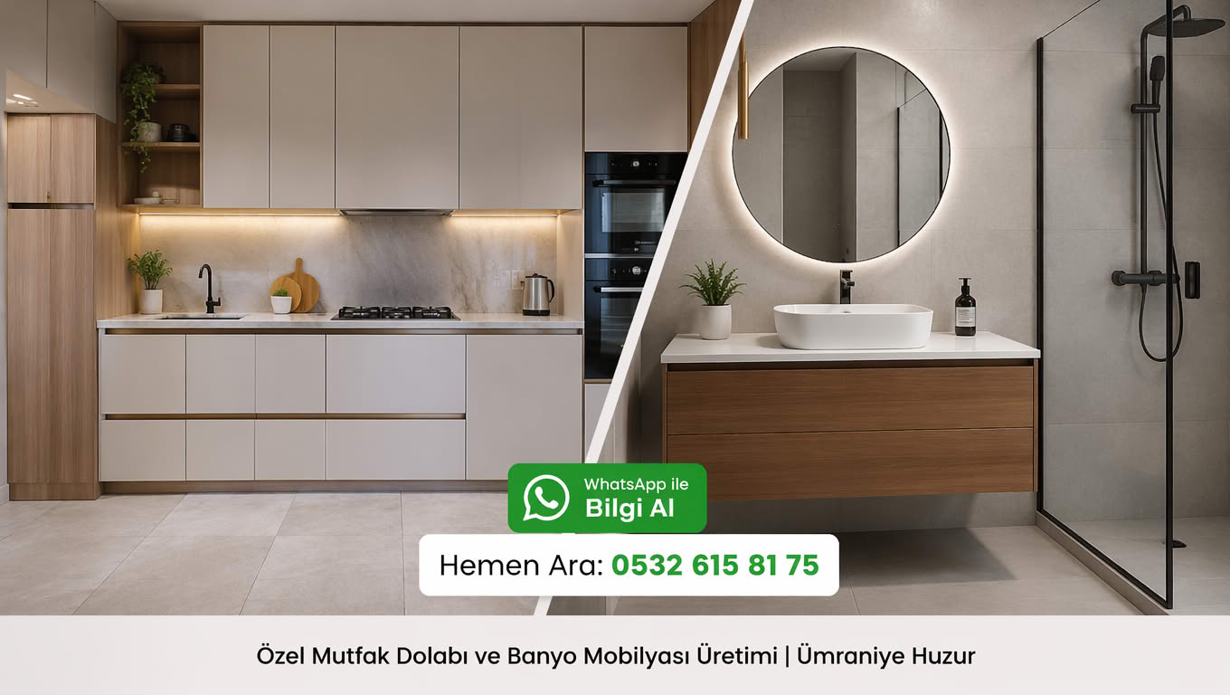 Özel Mutfak Dolabı ve Banyo Mobilyası Üretimi | Ümraniye Huzur