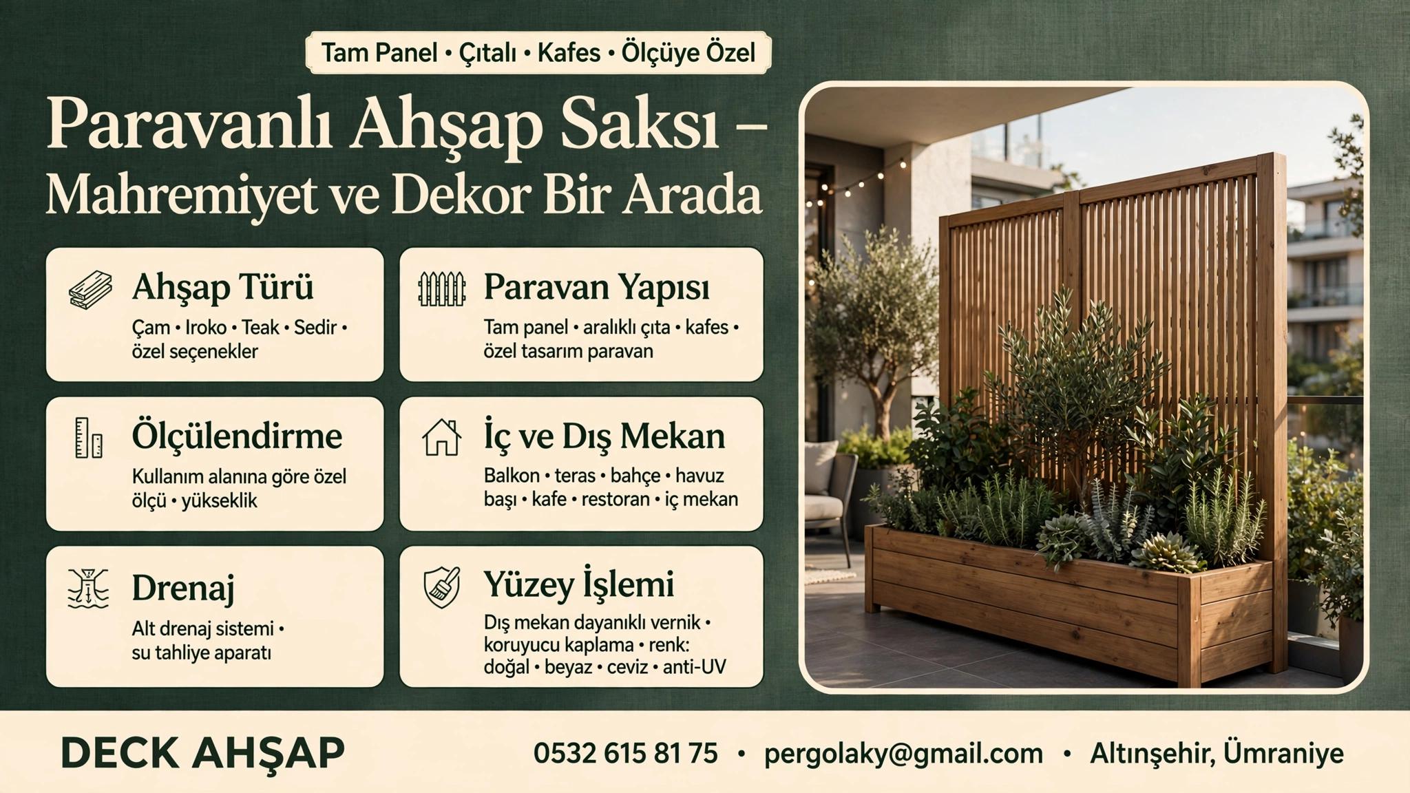 Paravanlı Ahşap Saksı | Paravan Detaylı Saksı Modelleri